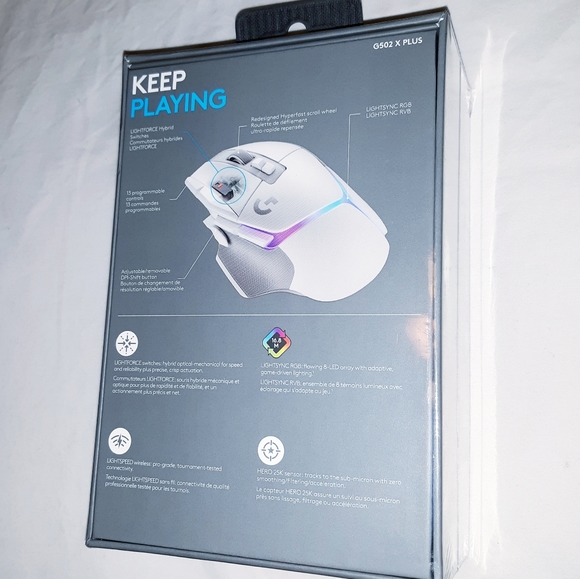 Logitech G502 X Plus Hero Superlight Speed Wireless Gaming Mouse - Picture 5 of 12